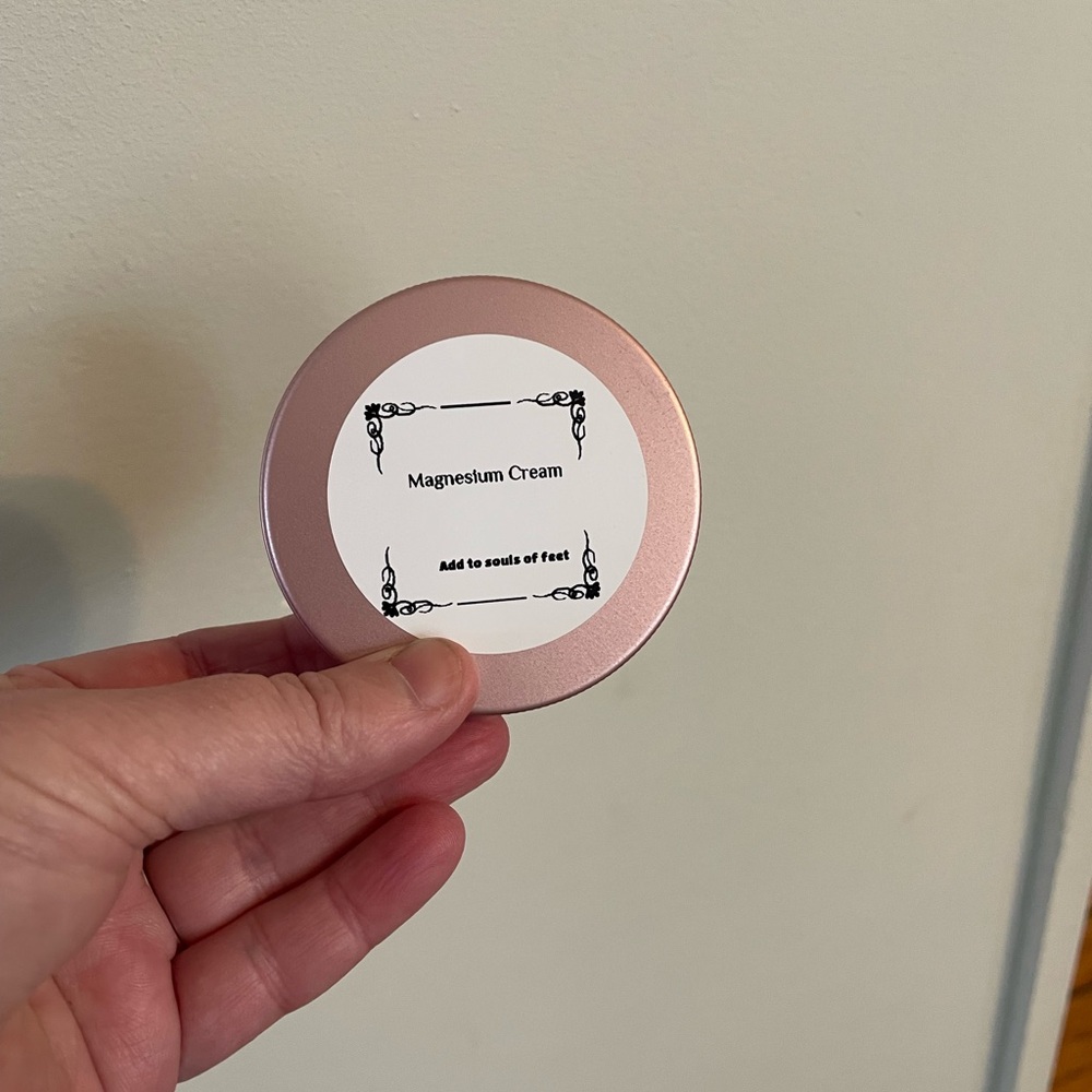 Magnesium Cream Tin - Rose Pink Metal Jar